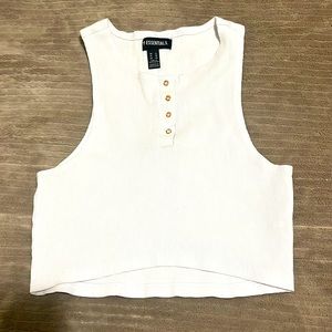 white crop top fits small